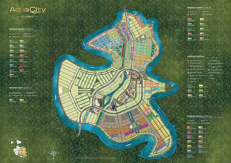 Mặt bằng thiết kế độc đáo, sang trọng tại Đảo Phượng Hoàng Aqua City